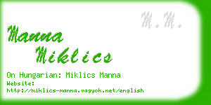 manna miklics business card